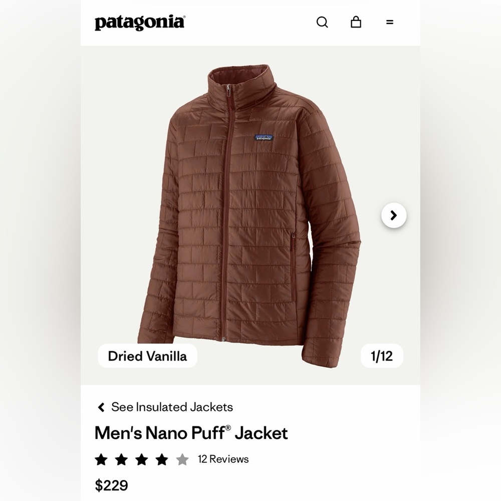 NWT Patagonia Men's Nano Puff® Jacket Dried Vanilla - M